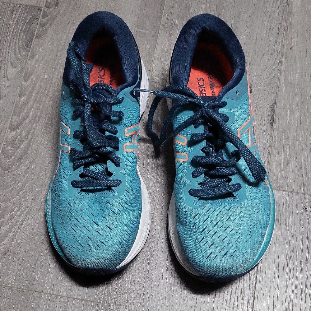 Asics Turquoise and Dark Blue Sneakers